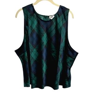 J. Crew Green and Black Plaid Tank Top
